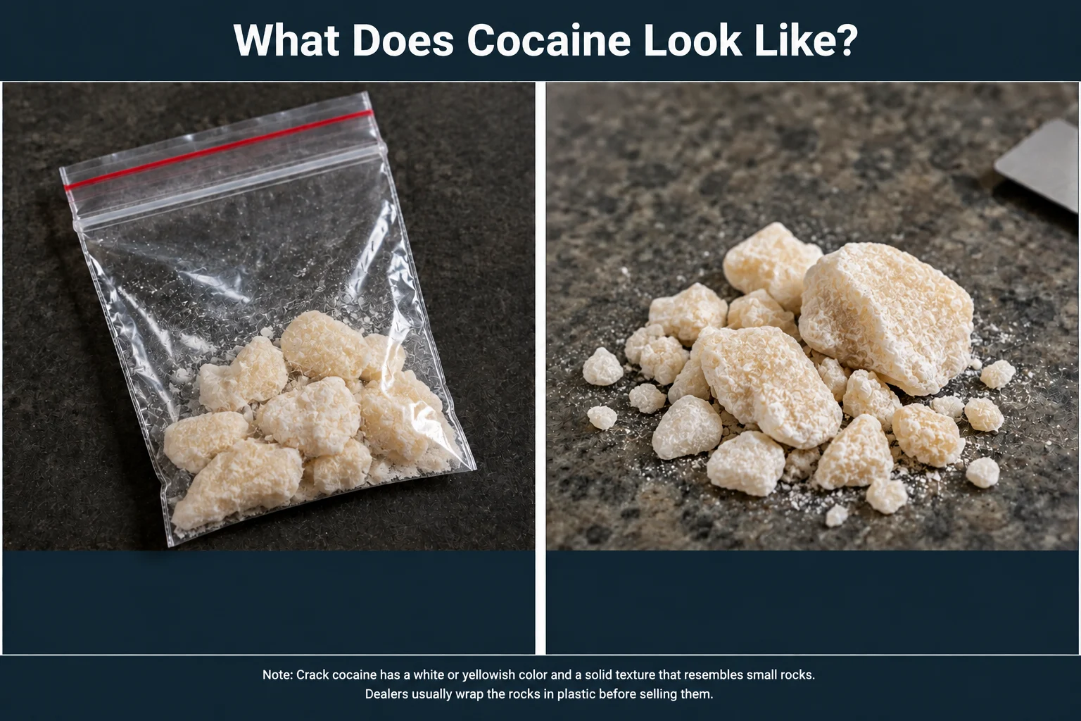 Small off-white rocks of crack cocaine